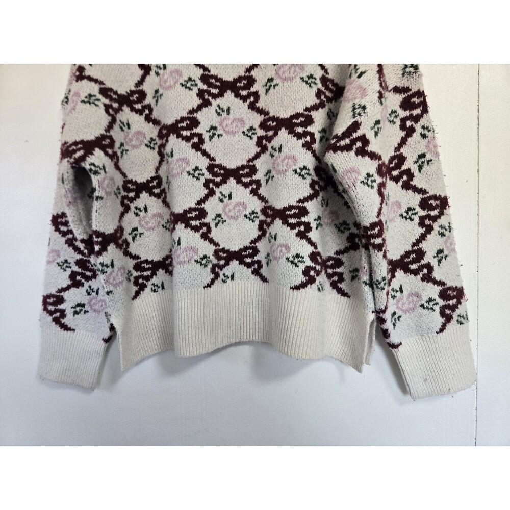 Sincerly Jules Sweater Womens S Floral Roses Boho Cottagecore Granola Romantic - Picture 3 of 8